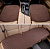 Комплект накидок на сиденье лен, коричневый с коричневой стежкой 34798